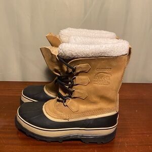 Sorel Mens Caribou Waterproof Nubuck Leather/Sherpa Pile Snow Cuff Winter Boot 8
